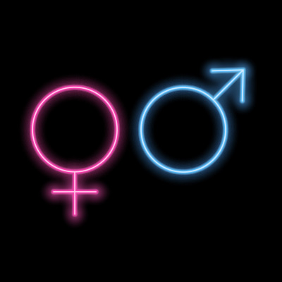 Neon Sign of Gender Symbols