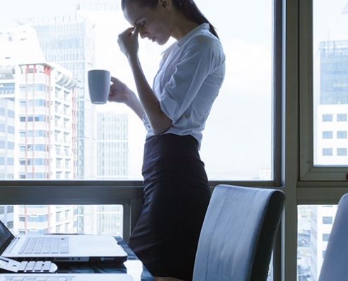 woman stressed from work